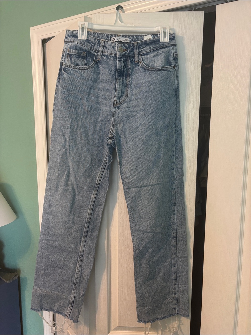 Zara Light Blue Straight Leg Women's Jeans